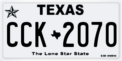 TX license plate CCK2070