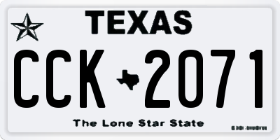 TX license plate CCK2071
