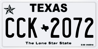 TX license plate CCK2072