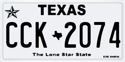 TX license plate CCK2074