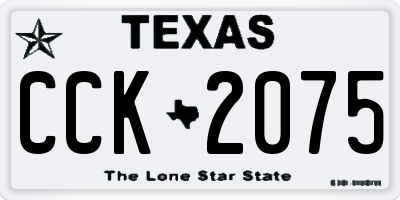 TX license plate CCK2075