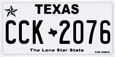 TX license plate CCK2076