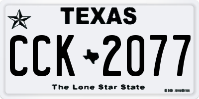 TX license plate CCK2077