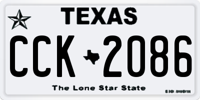 TX license plate CCK2086