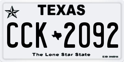 TX license plate CCK2092