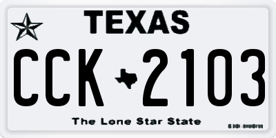TX license plate CCK2103