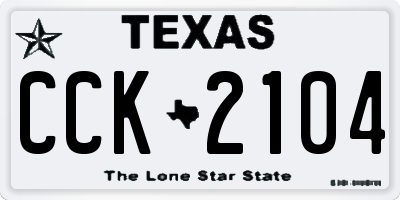 TX license plate CCK2104
