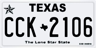 TX license plate CCK2106