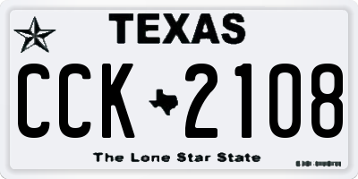 TX license plate CCK2108