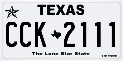TX license plate CCK2111
