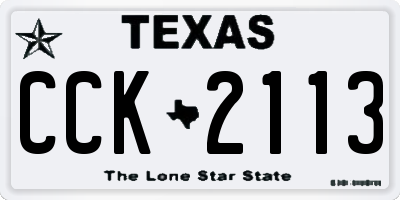 TX license plate CCK2113