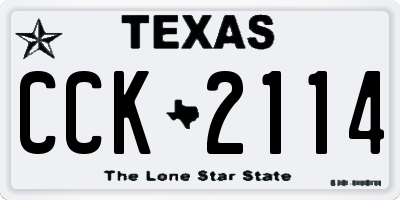 TX license plate CCK2114