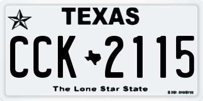 TX license plate CCK2115