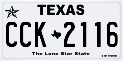 TX license plate CCK2116