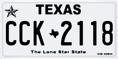 TX license plate CCK2118