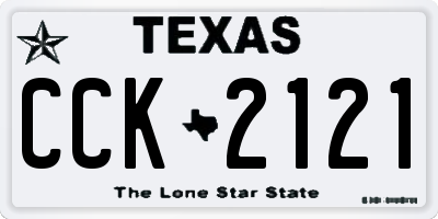 TX license plate CCK2121