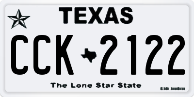 TX license plate CCK2122