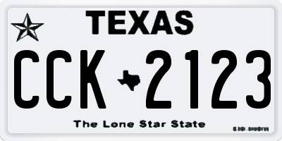 TX license plate CCK2123
