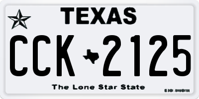 TX license plate CCK2125