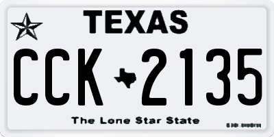 TX license plate CCK2135