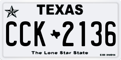 TX license plate CCK2136