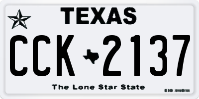 TX license plate CCK2137