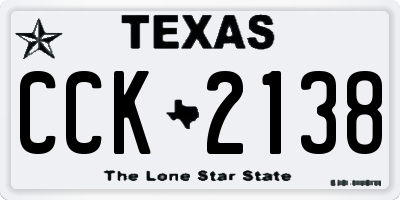 TX license plate CCK2138