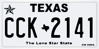 TX license plate CCK2141