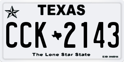 TX license plate CCK2143