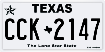 TX license plate CCK2147
