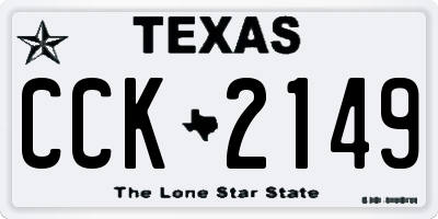 TX license plate CCK2149