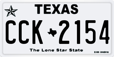 TX license plate CCK2154