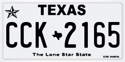 TX license plate CCK2165