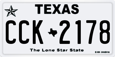 TX license plate CCK2178