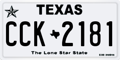 TX license plate CCK2181