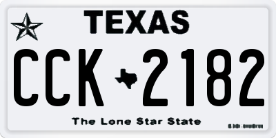 TX license plate CCK2182