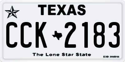 TX license plate CCK2183