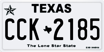 TX license plate CCK2185