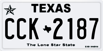 TX license plate CCK2187