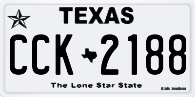 TX license plate CCK2188