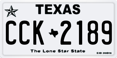 TX license plate CCK2189