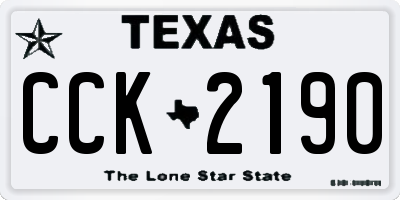 TX license plate CCK2190