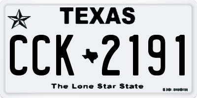 TX license plate CCK2191