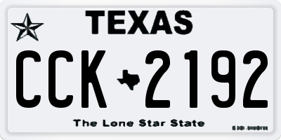 TX license plate CCK2192