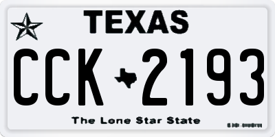 TX license plate CCK2193