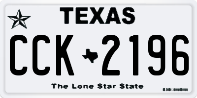 TX license plate CCK2196