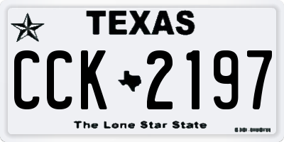 TX license plate CCK2197