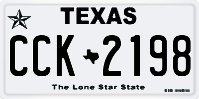 TX license plate CCK2198