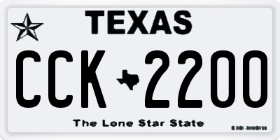 TX license plate CCK2200