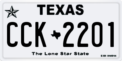 TX license plate CCK2201